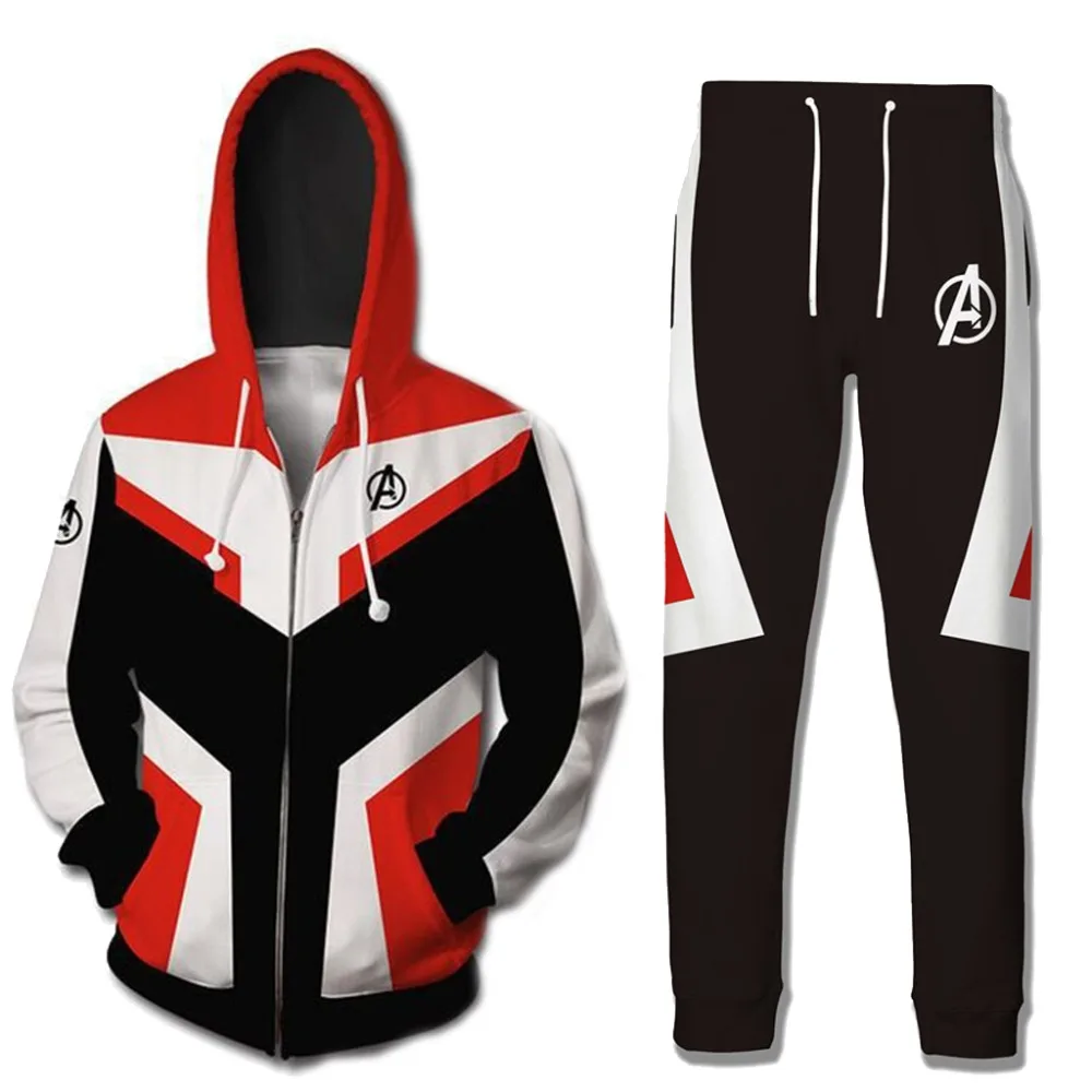 

Marvel The Avengers 4 Endgame Quantum Realm Cosplay Costume 3D Hoodies Men Hooded Avengers Zipper End Game Sweatshirt Jacket