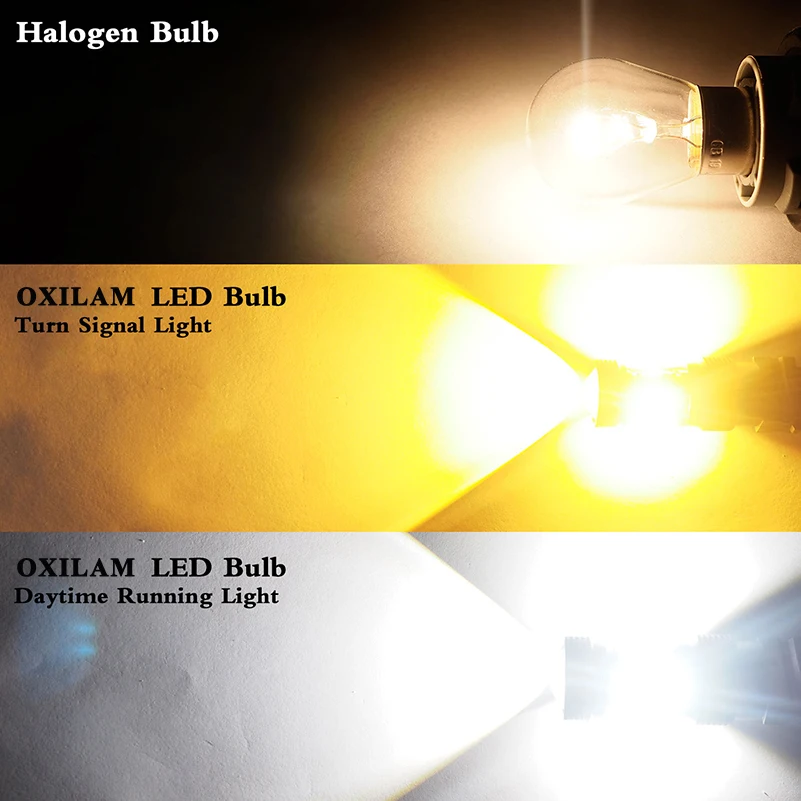 OXILAM Двухцветная светодиодная лампа T20 w21 5 Вт DRL 7440 Switchback wy21w 7443 SMD поворотный сигнал