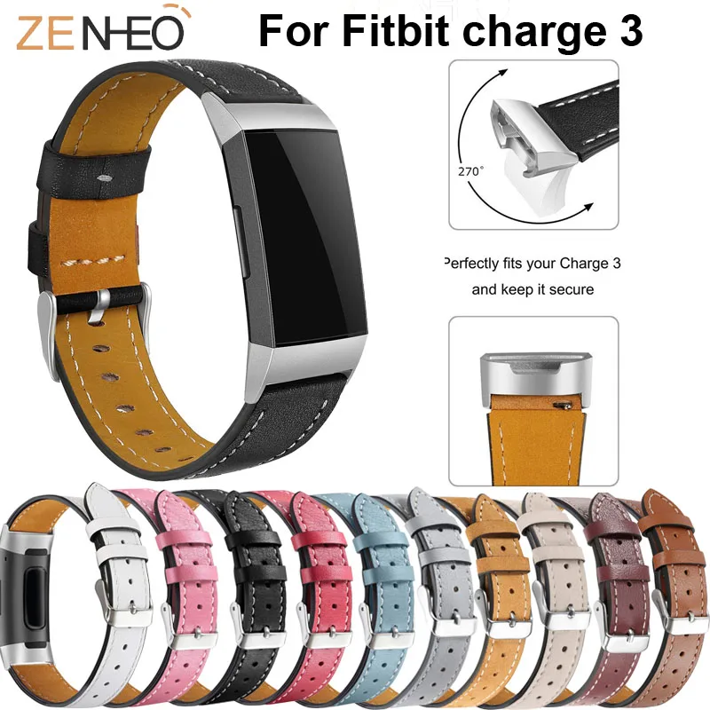 Luxury Colorful Leather Replacement Wristband For Fitbit Charge 3 Bracelet Straps For Fitbit Charge 3 Smart watch Wrist Strap