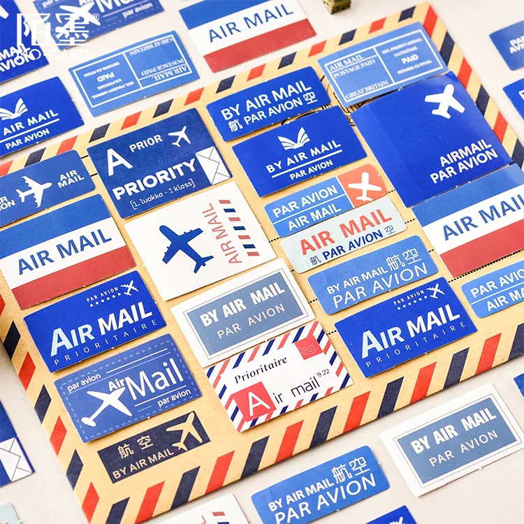 

Mohamm Airmail Letter Creative Handbook Decoration Stickers Scrapbooking Stationery Planner Accessories Office Supplies
