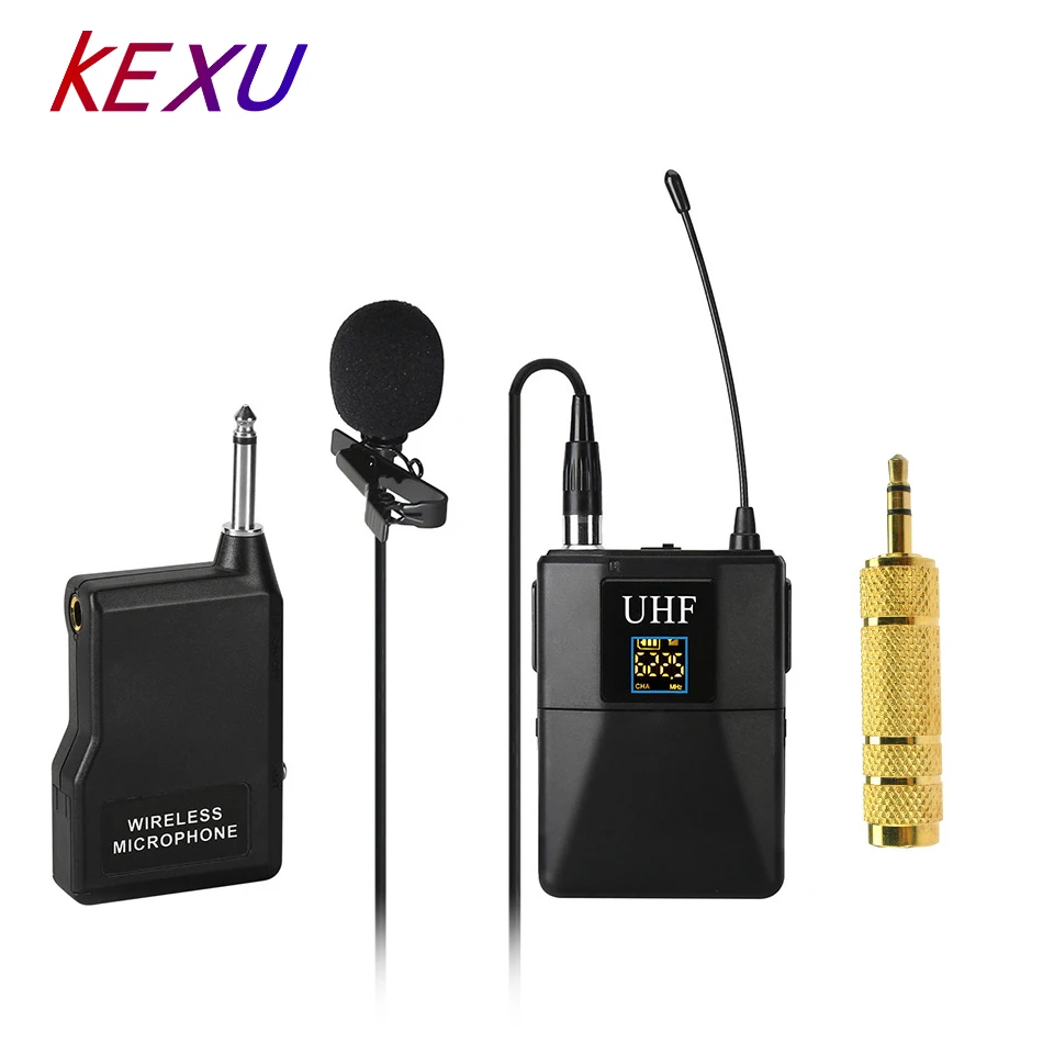 KEXU Профессиональный UHF беспроводной микрофон системы петличный нагрудный микрофон приемник+ передатчик для видеокамеры рекордер микрофон