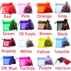 100 шт./пакет, выбор 15 цветов ювелирные изделия сумка 10x15 см Ювелирная упаковка из органзы дисплей и ювелирные сумки, бесплатная доставка
