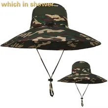 Камуфляжная кепка с широкими полями для рыбалки, дышащая Панамка Camo, Большие Полями, Мужская Рыбацкая шляпа, уличная пляжная Панама