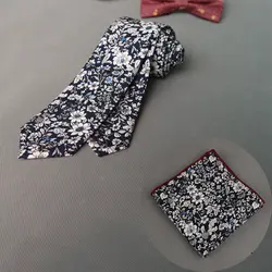 Mantieqingway цветочный хлопок галстук и платок комплект платок Полотенца и свадьбы рубашка 6 см узкий галстук подарочный набор для для мужчин