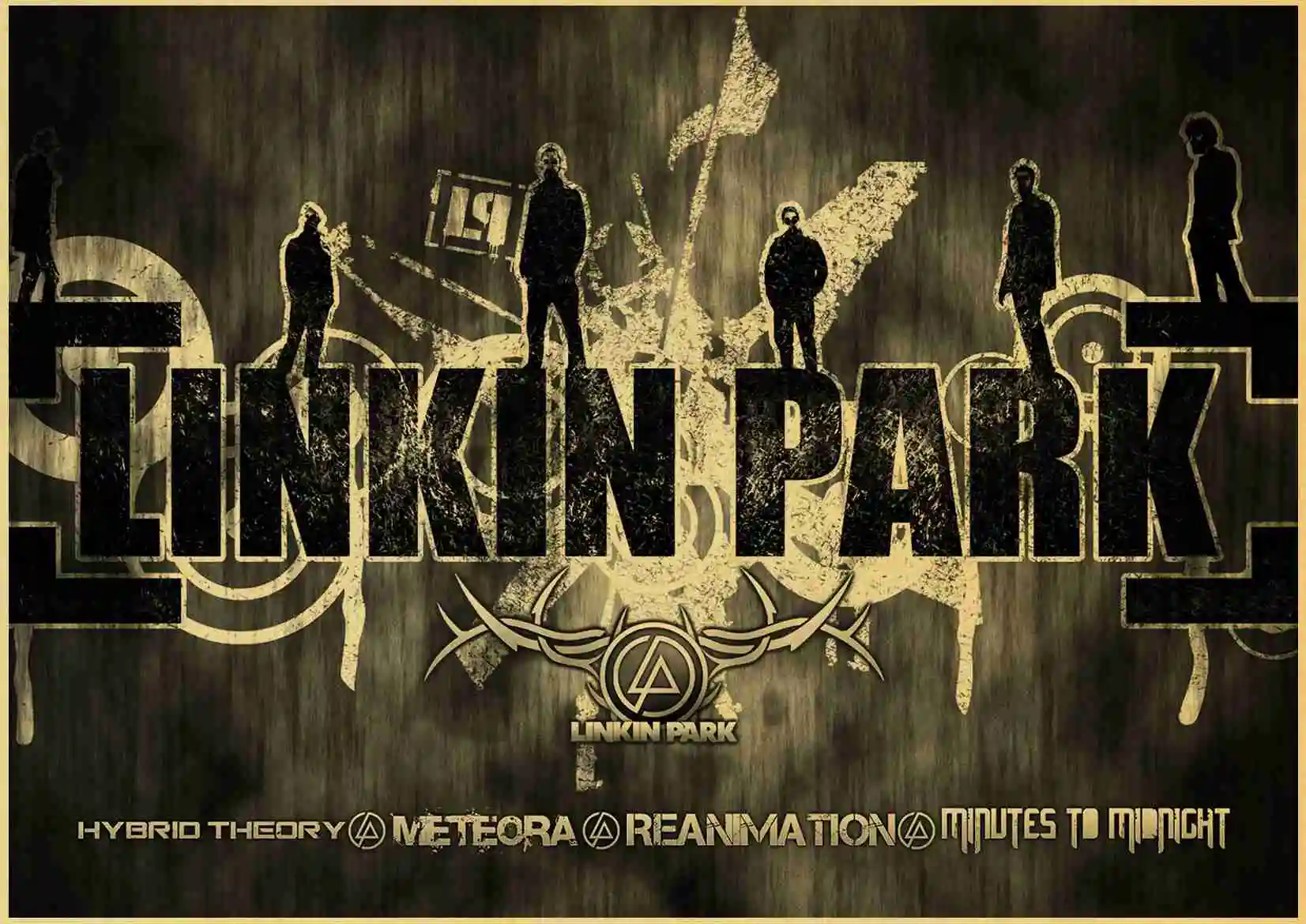 Музыкальная группа LINKIN PARK плакат крафт-бумага Ретро Рок постеры Европейская и американская музыка звезда декоративная живопись для дома
