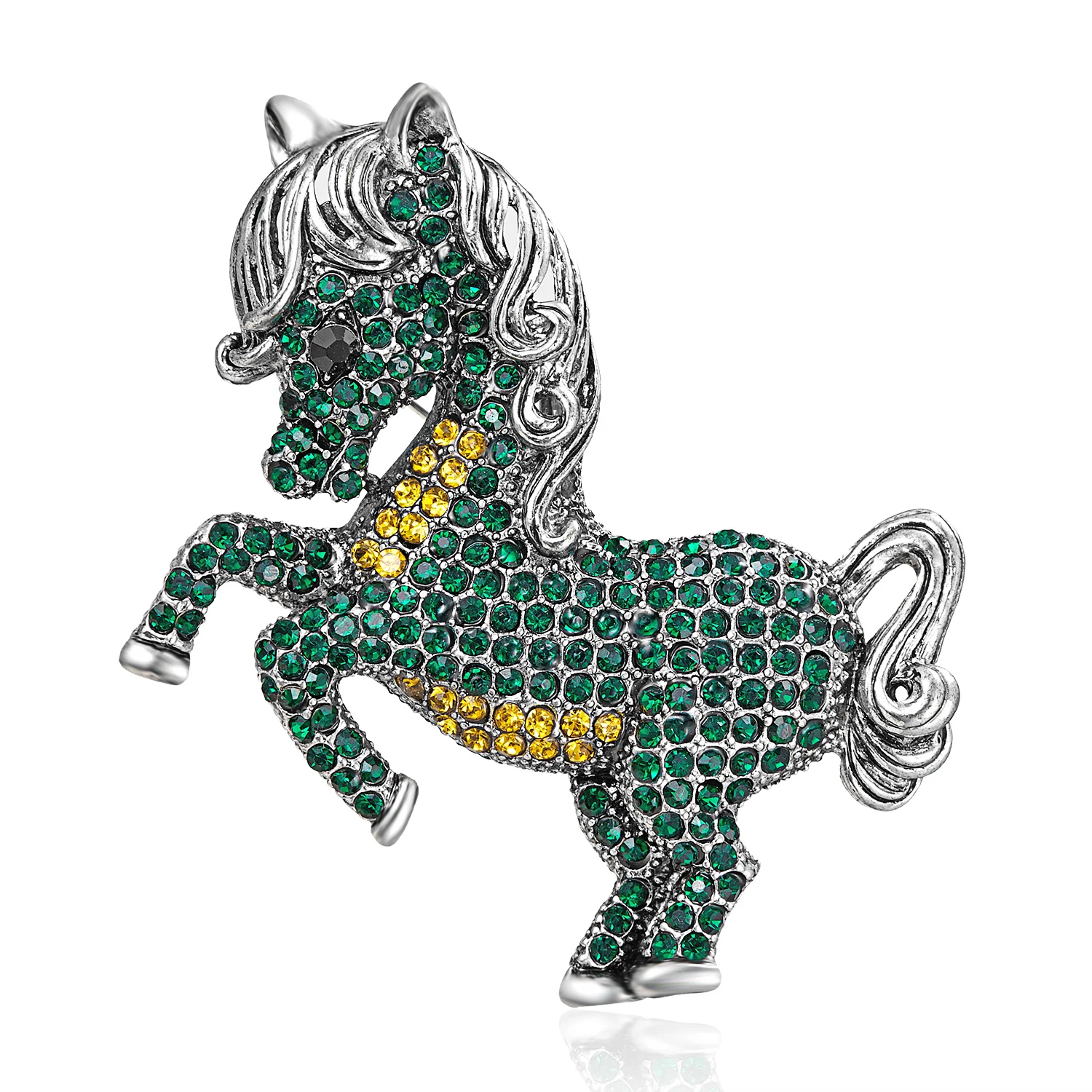 

Rinhoo Pink Horse Brooches For Women Girls Clothes Scarf Pin Vintage Elegant Large Crystal Animal Brooch Female Jewelry Gift