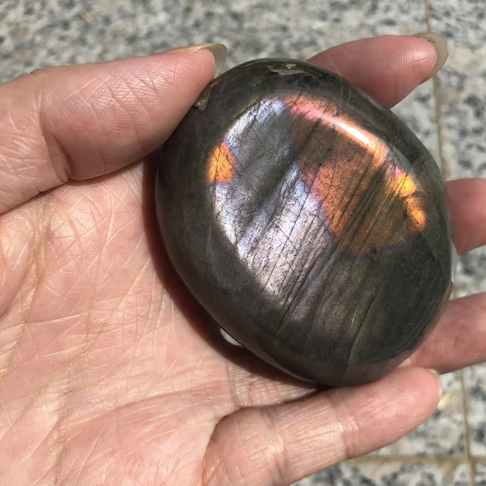 

Red Labradorite Worry Stones Natural Purple Labradorite Palm Stone Quartz Crystal Polished Healing with Rainbow
