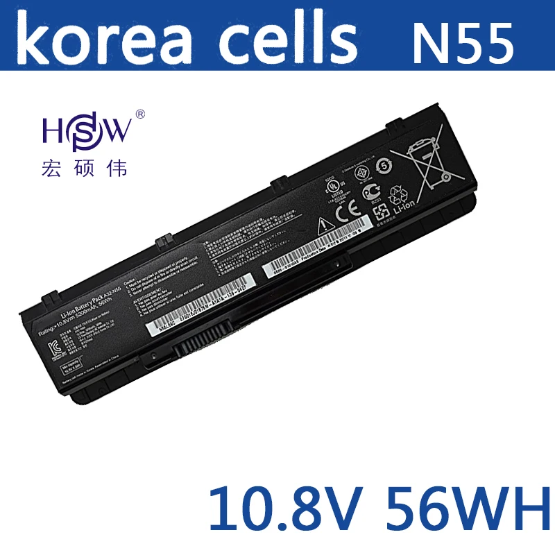 HSW Новый аккумулятор для ASUS N45SV N55 N55E N55S N55SF N55SL N75 N75E N75S N75SF N75SJ N75SL N75SN N75SV bateria|battery for