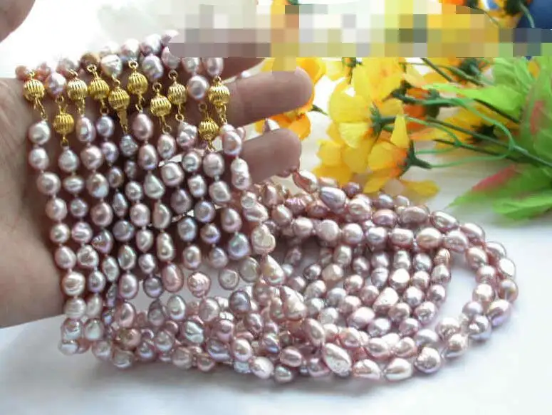 

3481 10Set lavender baroque freshwater pearl necklace