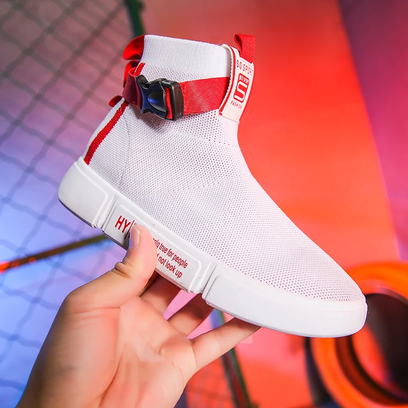 

Outdoor Sports for Women Soft Bottom Flexible Sock Ankle Boots Female Breathable Stretch Fabric Socks Shoes Woman Casual Sneaker