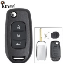 KEYECU 1x/2x para Renault Koleos Kadjar 2017 Nova 3 botão Substituição Virar Folding Remoto Chave Shell Caso Fob