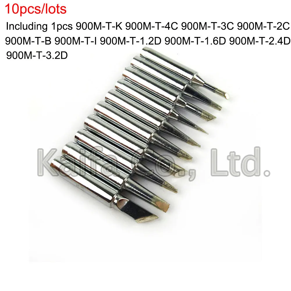 

10pcs/set 900M-T Series Solder Tip Soldering Bits Welding Head Iron Tip for 936 937 969 936A Soldering Rework Station