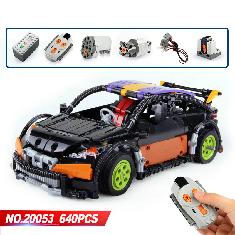 

20053 A-B 593pcs Technic Series Hatchback Type Remote Control RC Car MOC-6604 Building Block Diy Bricks Toy for Boys