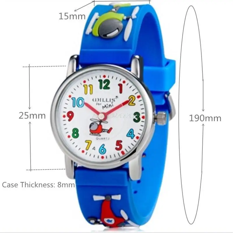 Детские WILLIS Элитный бренд часы кварцевые часы аналог 3D Elicopter резиновые часы детский спортивный Водонепроницаемый часы PENGNATATE