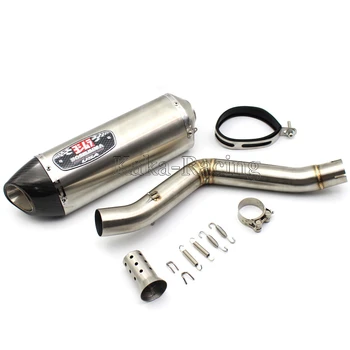 

Motorcycle Exhaust System Mid Link Connect Pipe with Yoshimura Exhaust Muffler Escape moto For Benelli TRK502 TRK 502 to 2017