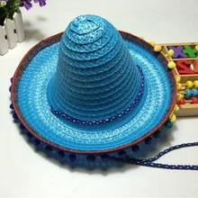 Детская красочная Мексиканская соломенная шляпа для взрослых, для ролевых игр, мексиканская солнцезащитная Кепка, костюм для выступлений, реквизит, рождественские принадлежности для вечеринки