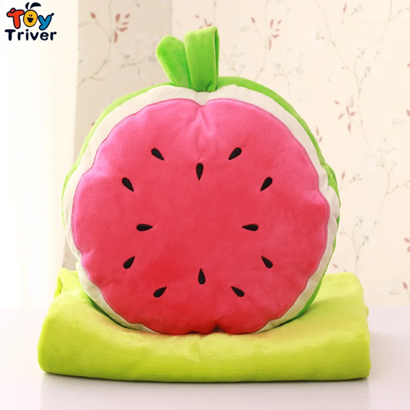 watermelon Плюшевый киви фрукт арбуз ананас оранжевый переносное одеяло мягкая игрушка кукла детский душ автомобиль Дорожный Коврик офис ворс ковер подарок - Цвет: watermelon