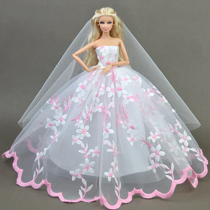 Высокое качество, подарки ручной работы для девочек, тонкий вечерний костюм, свадебное платье, одежда для BB 1:6 Doll BBI00155
