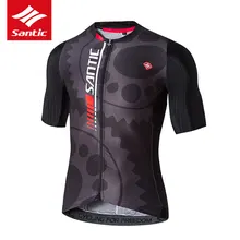 2017 Santic Mens Breathable Cycling Jerseys Spring Summer Quick Dry Short Sleeve Road Bike Clothing Anti-Sweat MTB Bicycle Shirt