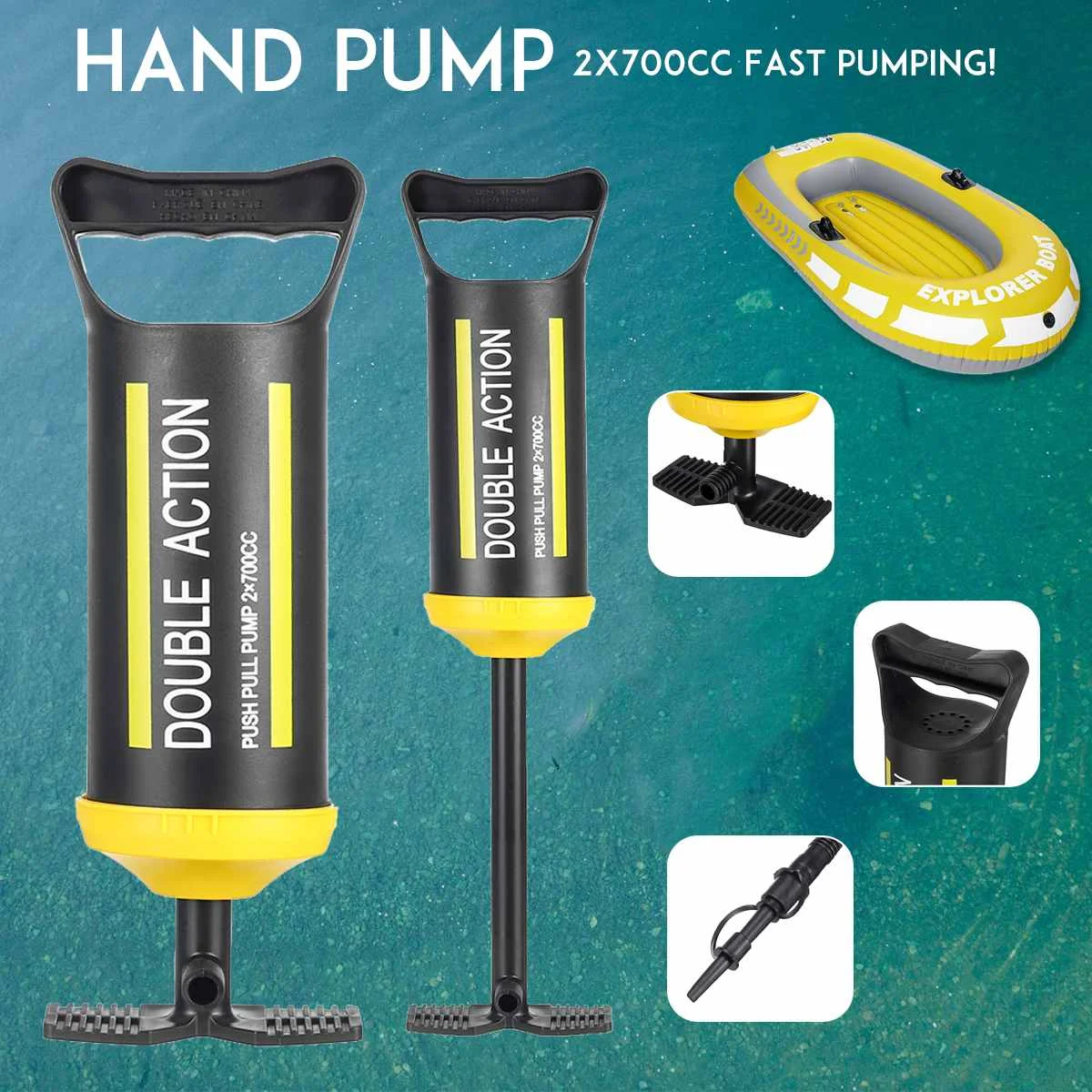 

Manual pump, air bed, air bed, pump, swimming ring, floating row, rubber boat, manual air pump, suitable for air mattress