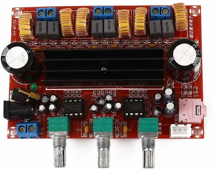 Placa de amplificador de Audio Digital XH-HM139 Amplifiers amplificador de potencia de altavoz Subwoofer DC12V-24V 2*50 W 100 W