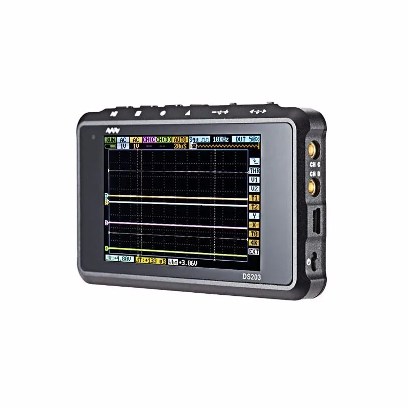 

Professional DS213 4 Channels Digital Oscilloscope Diy kit Nano portable 80MHz bandwidth Oscilloscope CPU Aluminum Meter Case