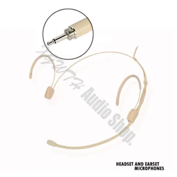 

3.5mm Male Screw Thread Plug Dual Earhook Headworn Headset Microphone Headband Mic For FM Karaoke Wireless Bodypack Transmitter