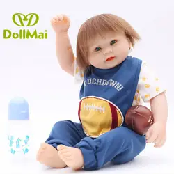 Полный Силиконовый reborn мальчик кукла 20 "50 см Bebes reborn menino boneca девочки подарок на день рождения ребёнка высокое качество Кукла reborn