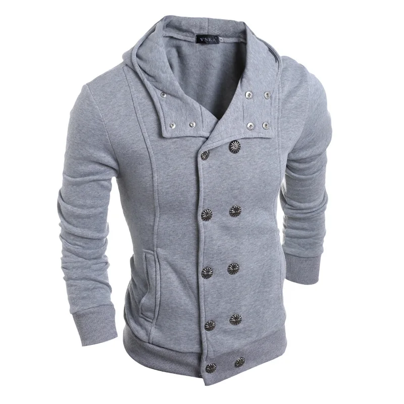 New Long Sleeve Grey Jogger Street Hoodie Mens Fashion Hooded Fitness ...