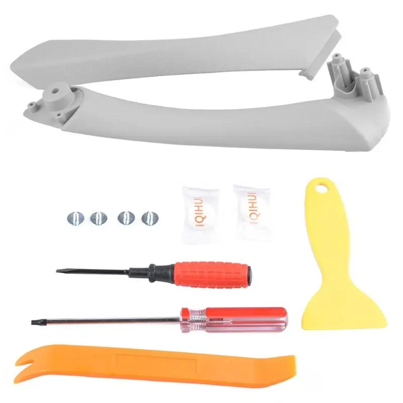 

Grey ABS Right Side Inner Outer Door Panel Handle Pull Trim Cover for E90