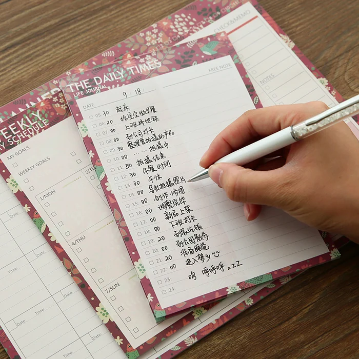 stationery desktop memo pad weekly shedule monthly planner 20 sheets