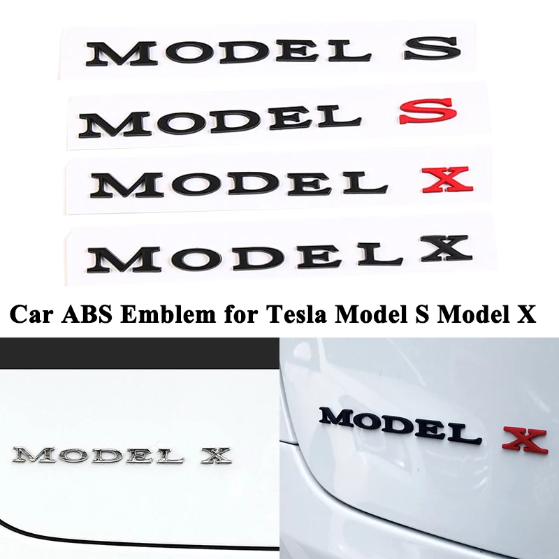 Front/&Rear Rhinestone Decorative Car Badge Emblem Logo For Tesla Model X Model S