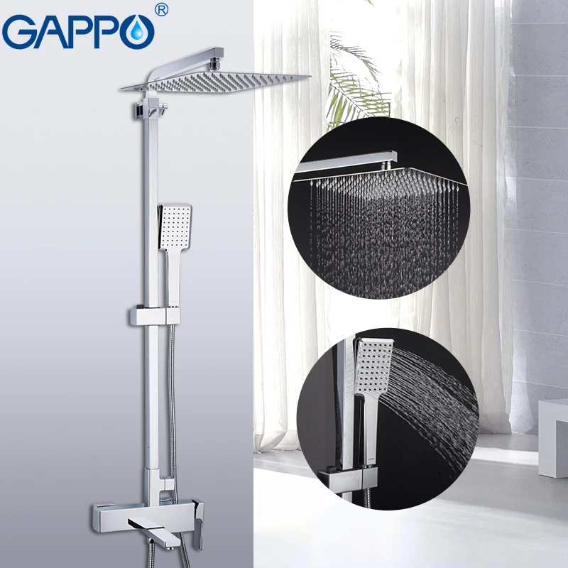 GAPPO Sanitary Ware Suite brass massage shower set bathroom rainfall mixer shower wall mounted torneira do anheiro faucets GAPPO Sanitary Ware Suite brass massage shower set bathroom rainfall mixer shower wall mounted torneira do anheiro faucets