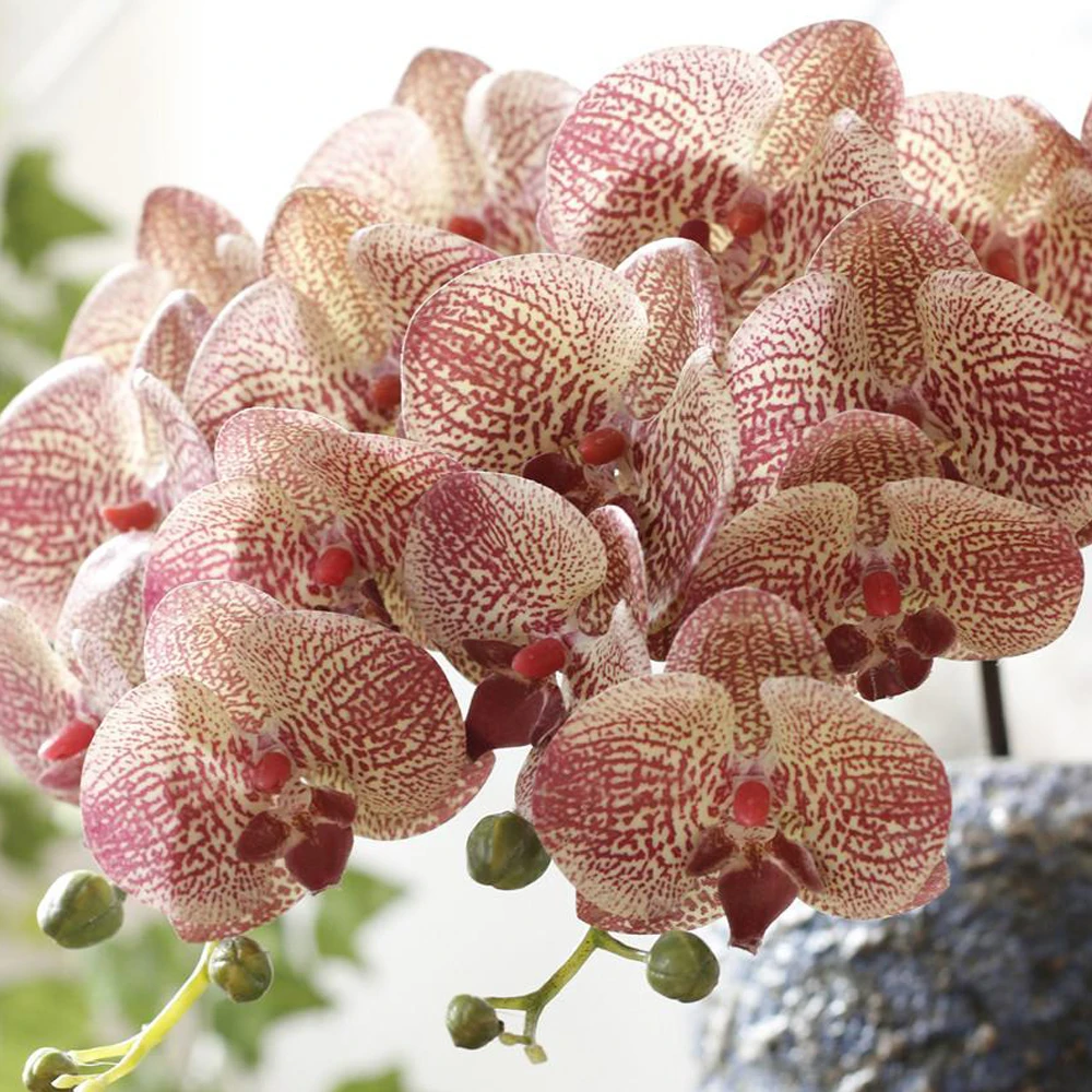 1 шт. искусственные фаленопсисы орхидеи имитация леопарда моль орхидеи цветок для свадьбы центральные украшения дома цветы