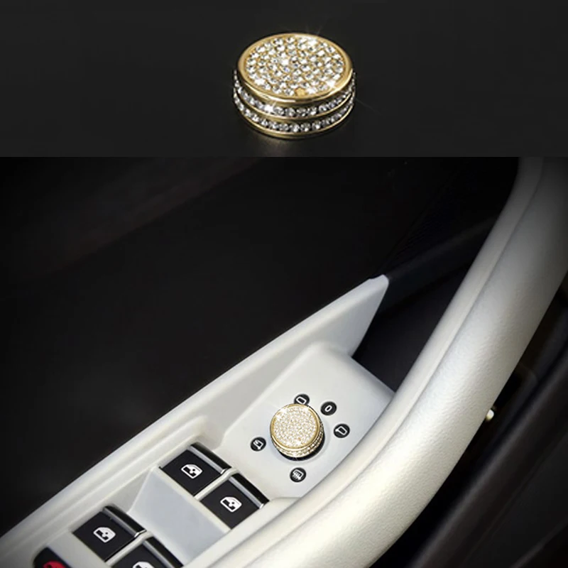 

Diamond Style Front Door Button Switch Case Cover Decoration Trim For Audi A3 15-2017