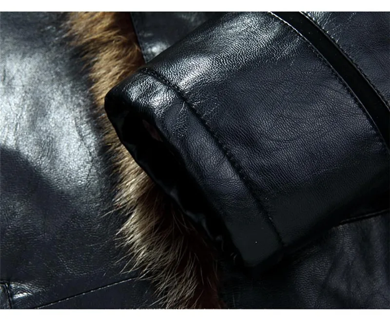 VSD 2018 зима Искусственная кожа Для мужчин s куртка для отдыха кожа Бизнес Для мужчин теплое толстое пальто длинные Стиль Кожаные куртки и