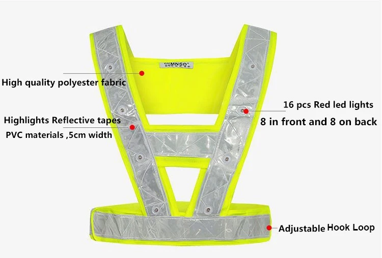 Noite de Aviso de Segurança de Tráfego Colete de Segurança Spardwear Led Light up Segurança Reflexiva Stripes Vest Roupas Levou En471yellow hi Vis 16 5 Cheap Roupas de segurança