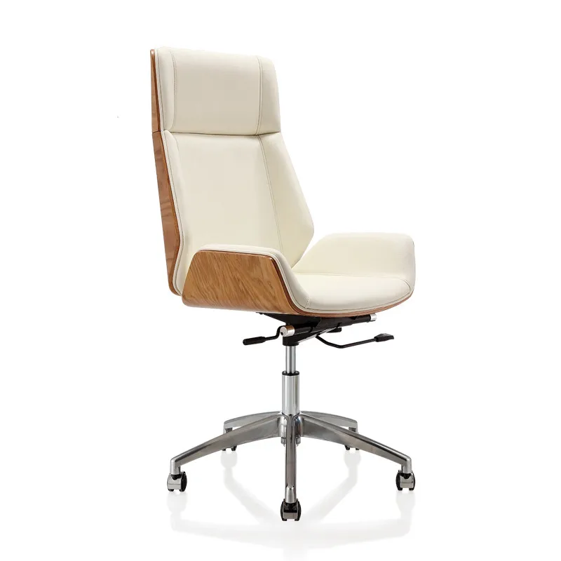 High-Back Bentwood Swivel Office Computer Chair Micro Fiber Leather Office Furniture For Home,Conference Task Leather Armchair