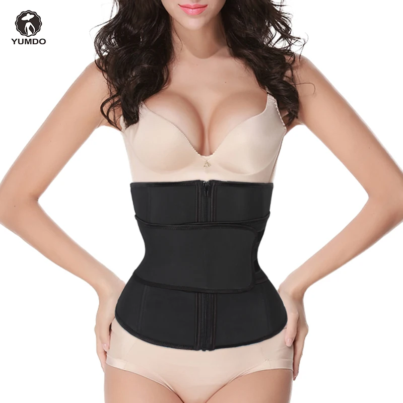 

YUMDO Tummy Control Shapewear Zip Hook Latex Waist Trainer Postpartum 3XL Plus Size Women Body Shaper Belt Faja Hourglass Corset