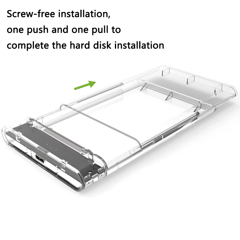 جديد 2.5 بوصة USB 3.0 USB 3.1 نوع-C SATA Hd مربع SSD الهارد دسك hdd الخارجية قالب أقراص صلبة شفافة حالة أداة