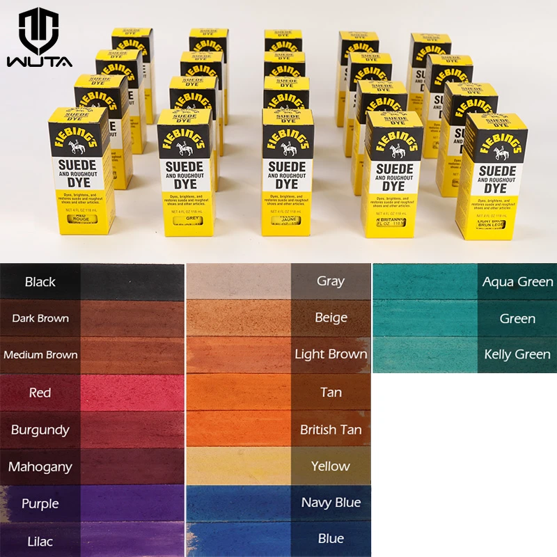 Amerikaanse Import Verf Voor Suede Bont Dye & Roughout Lederen Dye Schoen Diy Kleurstof Pigmenten 118Ml 19 kleur Beschikbaar| | - AliExpress