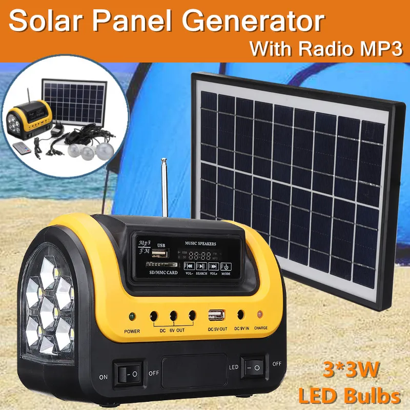 

Dynamo solar Portable generator Emergency outdoor with radio MP3 solar flashlight mobile power supply for electronic products