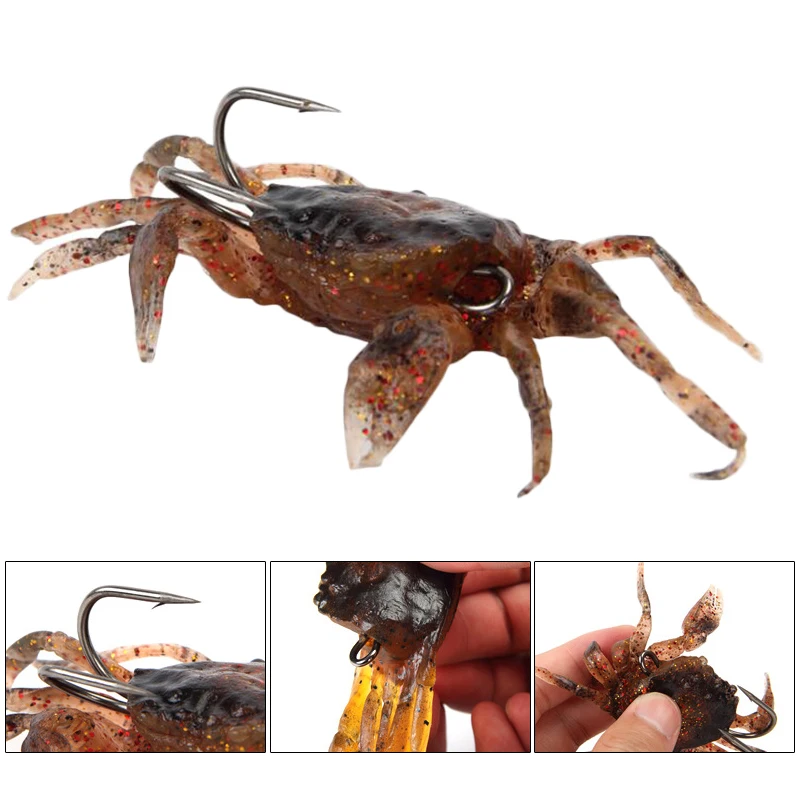 Dimensional Simulation Of Soft Crab Lures Soft bait Crab Hook Bait Simulation Fishing Bait Hook