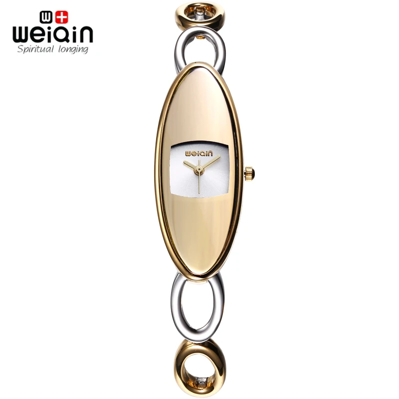2018 Новый WEIQIN бренд Для женщин часы Новая мода полой золотой браслет женские Qaurtz