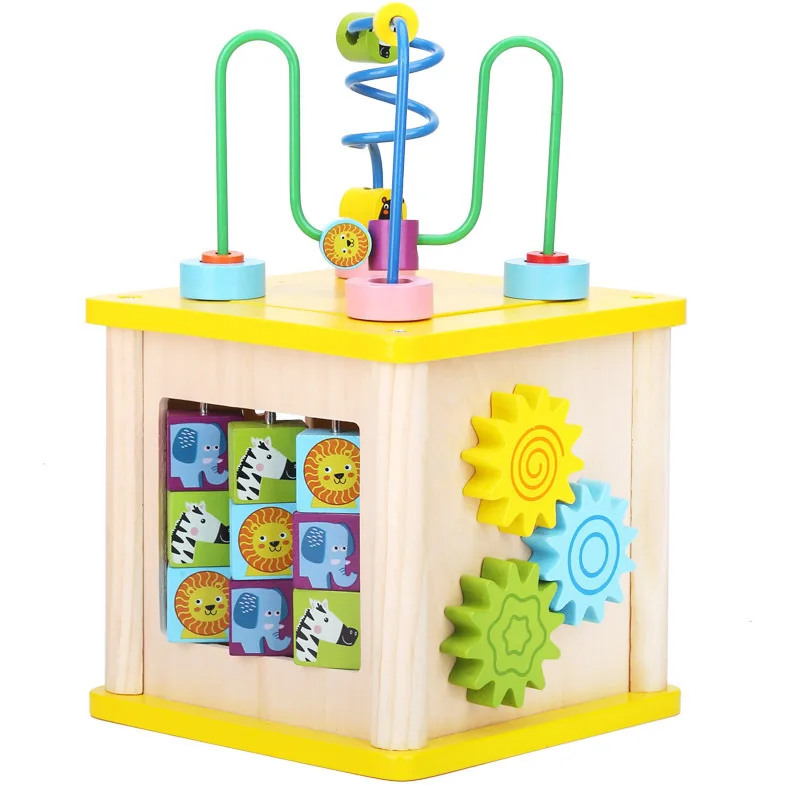 

Baby Educational Toys 13-24 Months Montessori Materials Wooden Round beads Toys for Children Boys 3d Wooden Puzzle Kid Toys