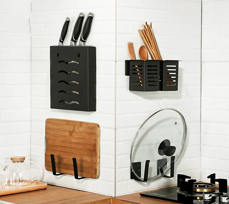 kitchen rack wall-mounted chopping board chopsticks pot cover Kitchen supplies knife holder storage shelf  kitchen organizer C52