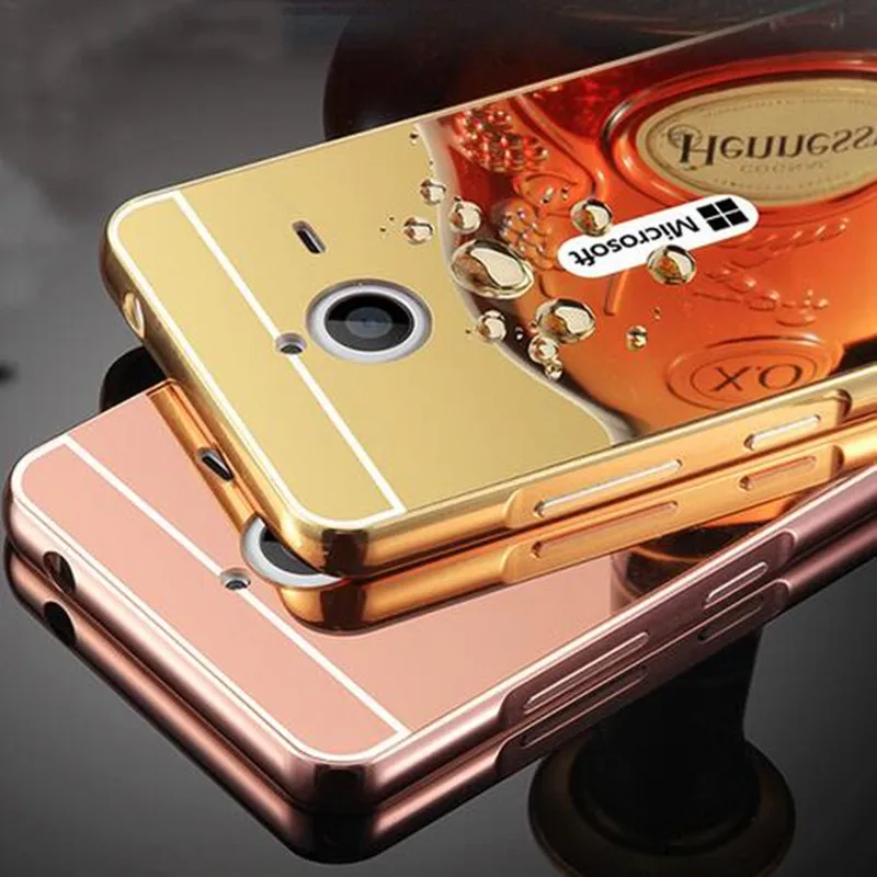 

Hybrid Aluminum Metal Frame Mirror Plating Back Cover For Microsoft Lumia 640 XL Case Cover For Fundas Nokia Lumia 640XL Capas
