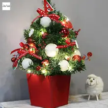 ISHOWTIENDA,, искусственная Флокированная Рождественская елка, светодиодный, многоцветные огни, праздничное рождественское окно, Рождественская елка, искусственная