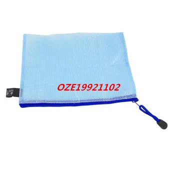 

1 PCS Light Blue Soft Plastic Zip Top Closure Paper Document File Bag for A5