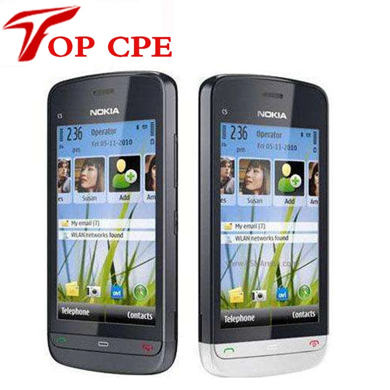 Refurbished C5 03 Original Nokia C5 03 WIFI GPS 5MP 3G Bluetooth Unlock cellphoneOne Year Warranty